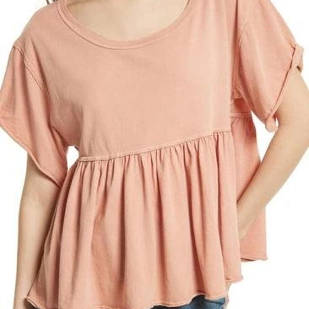 FREE PEOPLE Odyssey Tee In Mauve Size small